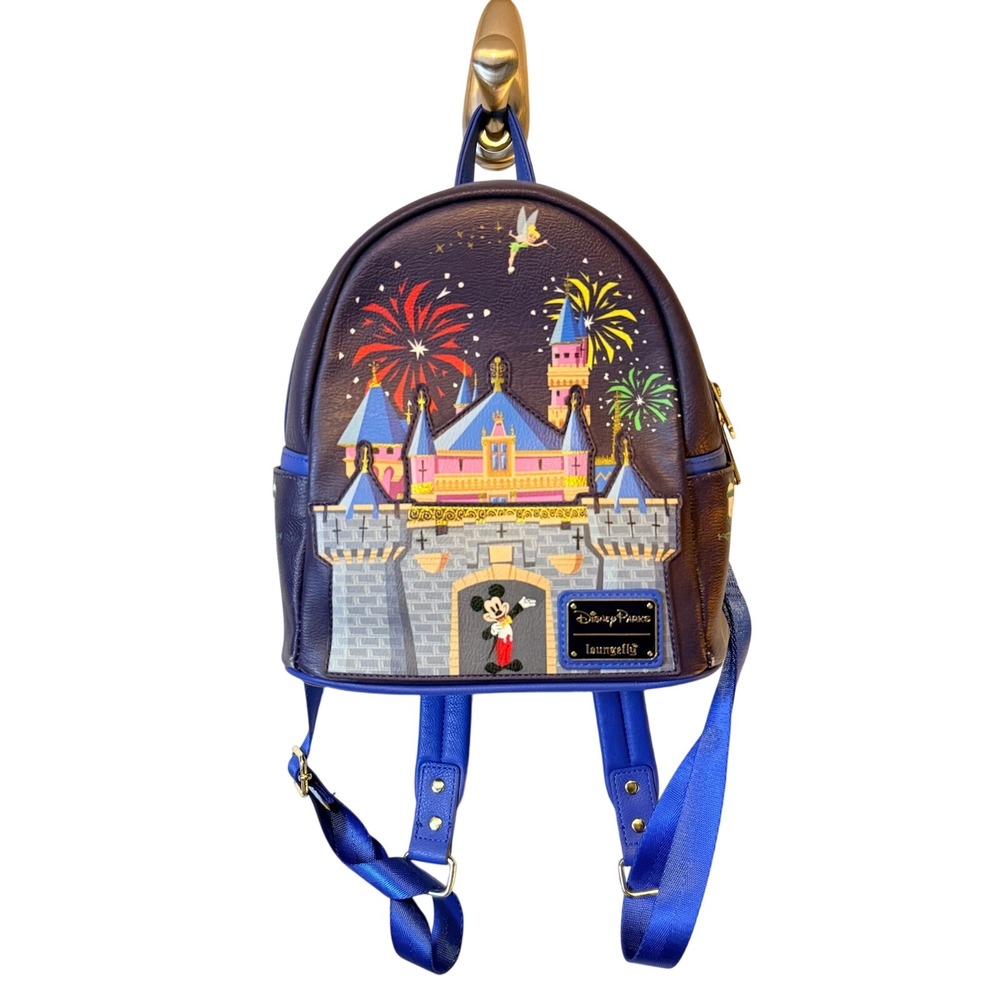 Disney Parks Loungefly Disneyland Sleeping Beauty Castle Fireworks Mini Backpack
